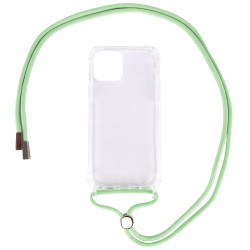 Чехол TPU Crossbody Transparent для Apple iPhone 12 mini (5.4") (Мятный)