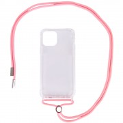 Чохол TPU Crossbody Transparent для Apple iPhone 12 mini (5.4") (Рожевий)