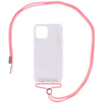 Чохол TPU Crossbody Transparent для Apple iPhone 12 mini (5.4") (Рожевий)