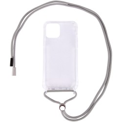 Чехол TPU Crossbody Transparent для Apple iPhone 12 mini (5.4") (Серый)