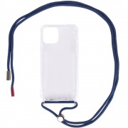 Чохол TPU Crossbody Transparent для Apple iPhone 12 mini (5.4") (Синій)