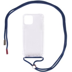 Чехол TPU Crossbody Transparent для Apple iPhone 12 mini (5.4") (Синий)