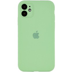 Чехол Silicone Case Full Camera Protective (AA) для Apple iPhone 12 mini (5.4") (Мятный / Mint)