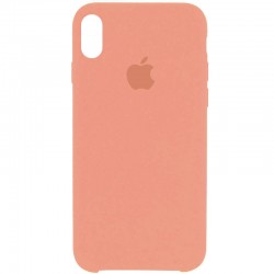 Чехол Silicone Case Full Protective (AA) для Apple iPhone X / XS (Розовый / Peach)