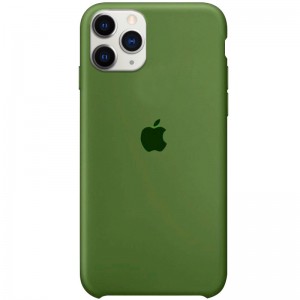 Чохол Silicone Case (AA) Для Apple iPhone 11 Pro Max ( Зелений / Army green)
