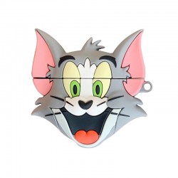 Силіконовий футляр Tom & Jerry series для навушників AirPods 1/2 + карабін ( Том / Сірий)