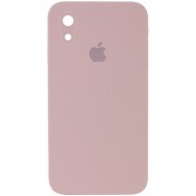 Чохол Silicone Case Square Full Camera Protective (AA) Для Apple iPhone XR (рожевий / Pink Sand)