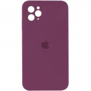 Чохол Silicone Case Square Full Camera Protective (AA) Для Apple iPhone 11 Pro (бордовий / Maroon ) 