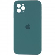 Чохол Silicone Case Square Full Camera Protective (AA) Для Apple iPhone 11 Pro (Зелений / Pine green)