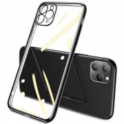 Прозорий силіконовий чохол з глянцевою окантовкою Full Camera Для Apple iPhone 11 Pro (чорний)