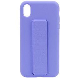 Чехол Silicone Case Hand Holder для Apple iPhone X / XS (Сиреневый / Dasheen)