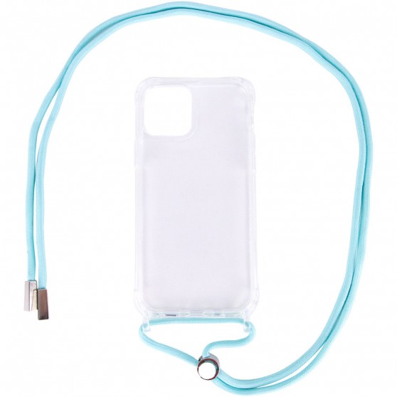 Чохол TPU Crossbody Transparent для Apple iPhone 11 Pro (Бірюзовий)