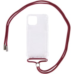 Чохол TPU Crossbody Transparent для Apple iPhone 11 Pro (червоно-коричневий)
