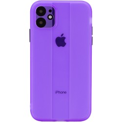 Чохол TPU Glossy Line Full Camera Для Apple iPhone 12 (6.1"") (Бузковий)