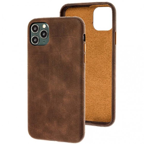 Шкіряний чохол Croco Leather для Apple iPhone 11 Pro (Brown)