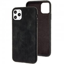 Кожаный чехол Croco Leather для Apple iPhone 11 Pro Max (Black)