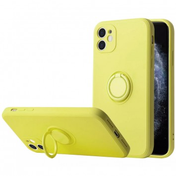 Чохол TPU Candy Ring Full Camera Для Apple iPhone 12 (Жовтий / Yellow ) 