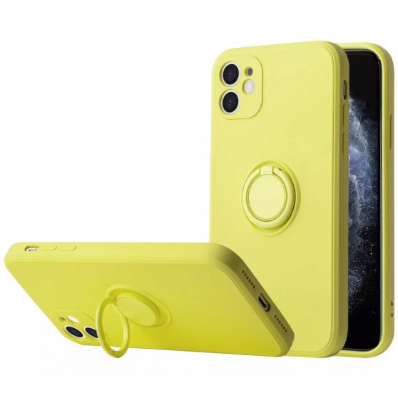 Чохол TPU Candy Ring Full Camera Для Apple iPhone 12 (Жовтий / Yellow ) 