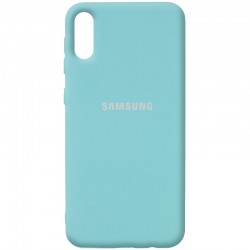 Чохол Silicone Cover Full Protective (AA) Для Samsung Galaxy A02 (Бірюзовий / Ice Blue)