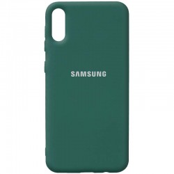 Чохол Silicone Cover Full Protective (AA) Для Samsung Galaxy A02 ( Зелений / Pine green)