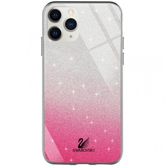 TPU + Glass чохол Swarovski для Apple iPhone 11 Pro (малиновий)