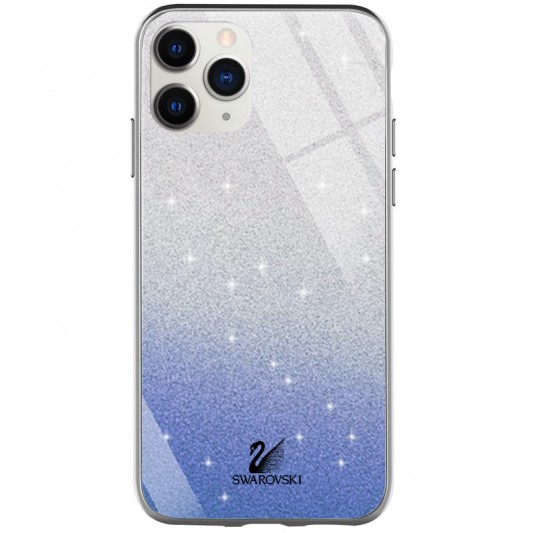 TPU + Glass чохол Swarovski для Apple iPhone 11 Pro Max (Синій)