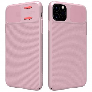 Карбонова накладка Nillkin Camshield (шторка на камеру) для Apple iPhone 11 Pro (рожевий / Pink ) 