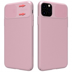 Карбоновая накладка Nillkin Camshield (шторка на камеру) для Apple iPhone 11 Pro Max (Розовый / Pink)