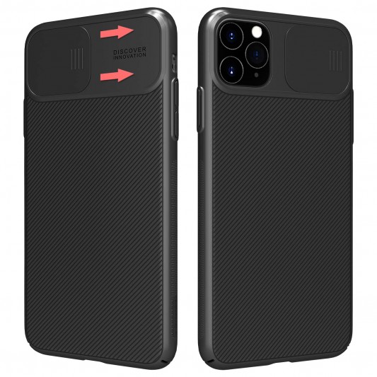 Карбонова накладка Nillkin Camshield (шторка на камеру) для Apple iPhone 11 Pro Max (Чорний / Black)