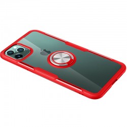 TPU + PC чохол Deen CrystalRing for Magnet (opp) для Apple iPhone 11 Pro Max (Безбарвний / Червоний)