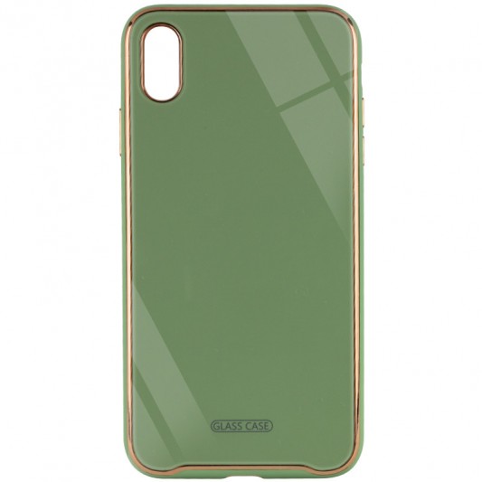 TPU + Glass чохол Venezia для Apple iPhone X / XS (М'ятний / Mint)