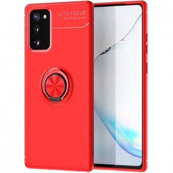 Красный TPU чехол Deen ColorRing с функцией под магнитный держатель для Samsung Galaxy Note 20, упакованный в opp пакет