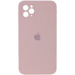 Чехол Silicone Case Square Full Camera Protective (AA) для Apple iPhone 11 Pro Max (Розовый / Pink Sand)