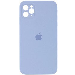 Чохол Silicone Case Square Full Camera Protective (AA) Для Apple iPhone 11 Pro Max (Блакитний / Mist blue ) 
