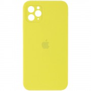 Чохол Silicone Case Square Full Camera Protective (AA) Для Apple iPhone 11 Pro Max (Жовтий / Bright Yellow)