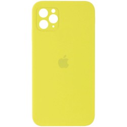 Чехол Silicone Case Square Full Camera Protective (AA) для Apple iPhone 11 Pro Max (Желтый / Bright Yellow)