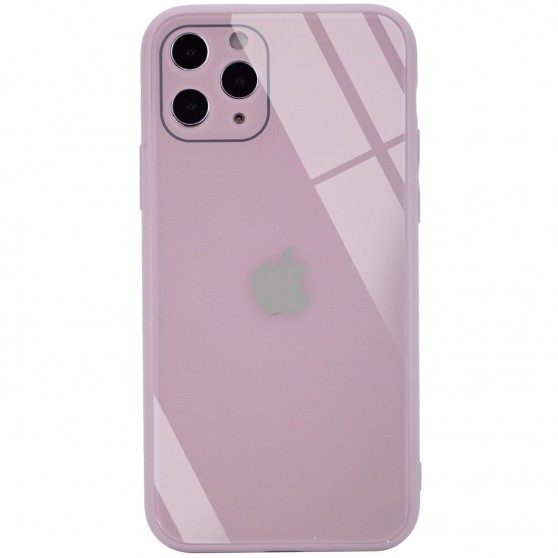 TPU + Glass чохол GLOSSY Logo Full camera (opp) для Apple iPhone 11 Pro (рожевий / Pink Sand)