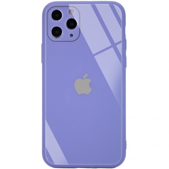 TPU + Glass чохол GLOSSY Logo Full camera (opp)для Apple iPhone 11 Pro (Бузковий)