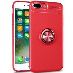 TPU чехол Deen ColorRing под магнитный держатель (opp) для Apple iPhone X / XS (Красный / Красный)