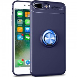 TPU чехол Deen ColorRing под магнитный держатель (opp) для Apple iPhone X / XS (Синий / Синий)