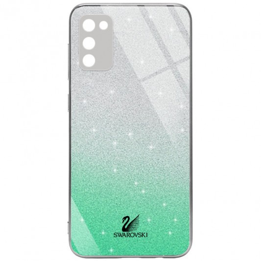 TPU+Glass чехол Swarovski Full Camera для Samsung Galaxy A02s
