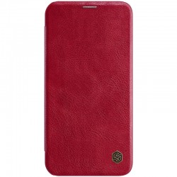 Кожаный чехол (книжка) Nillkin Qin Series для Apple iPhone 12 Pro / 12 (6.1"") (Красный)