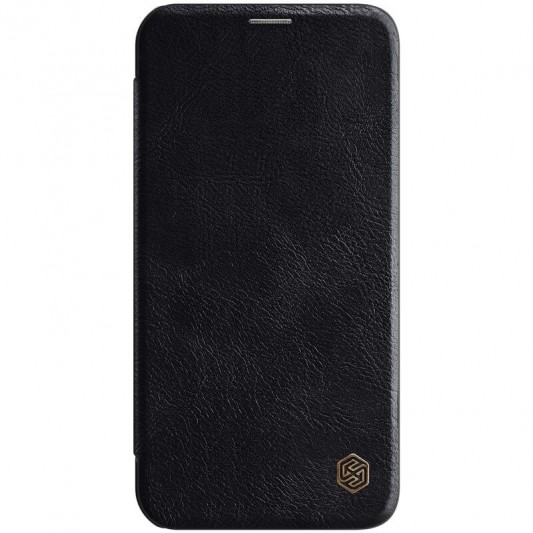 Кожаный чехол (книжка) Nillkin Qin Series для Apple iPhone 12 Pro / 12 (6.1"") (Черный)
