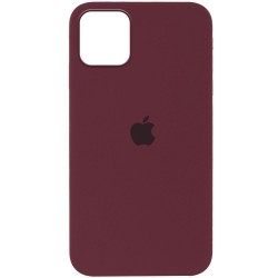 Чехол Silicone Case Full Protective (AA) для Apple iPhone 12 Pro / 12 (6.1"") (Бордовый / Plum)