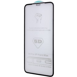 Захисне скло 5D Hard (full glue) (тех. пак) для Apple iPhone 12 Pro / 12 (6.1"") (Чорний)