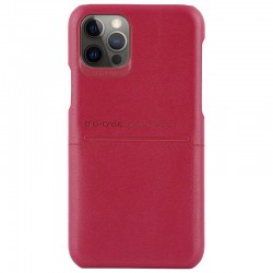 Кожаная накладка G-Case Cardcool Series для Apple iPhone 12 Pro / 12 (6.1"") (Красный)