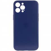 TPU + Glass чохол GLOSSY Logo Full camera Для Apple iPhone 12 Pro Max (6.7"") (Синій)
