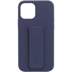 Чехол Silicone Case Hand Holder для Apple iPhone 12 Pro / 12 (6.1"") (Темно-синий / Midnight blue)