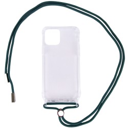 Чехол TPU Crossbody Transparent для Apple iPhone 12 Pro / 12 (6.1"") (Зеленый / Forest green)