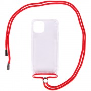 Чохол TPU Crossbody Transparent для Apple iPhone 12 Pro / 12 (6.1"") (Червоний)